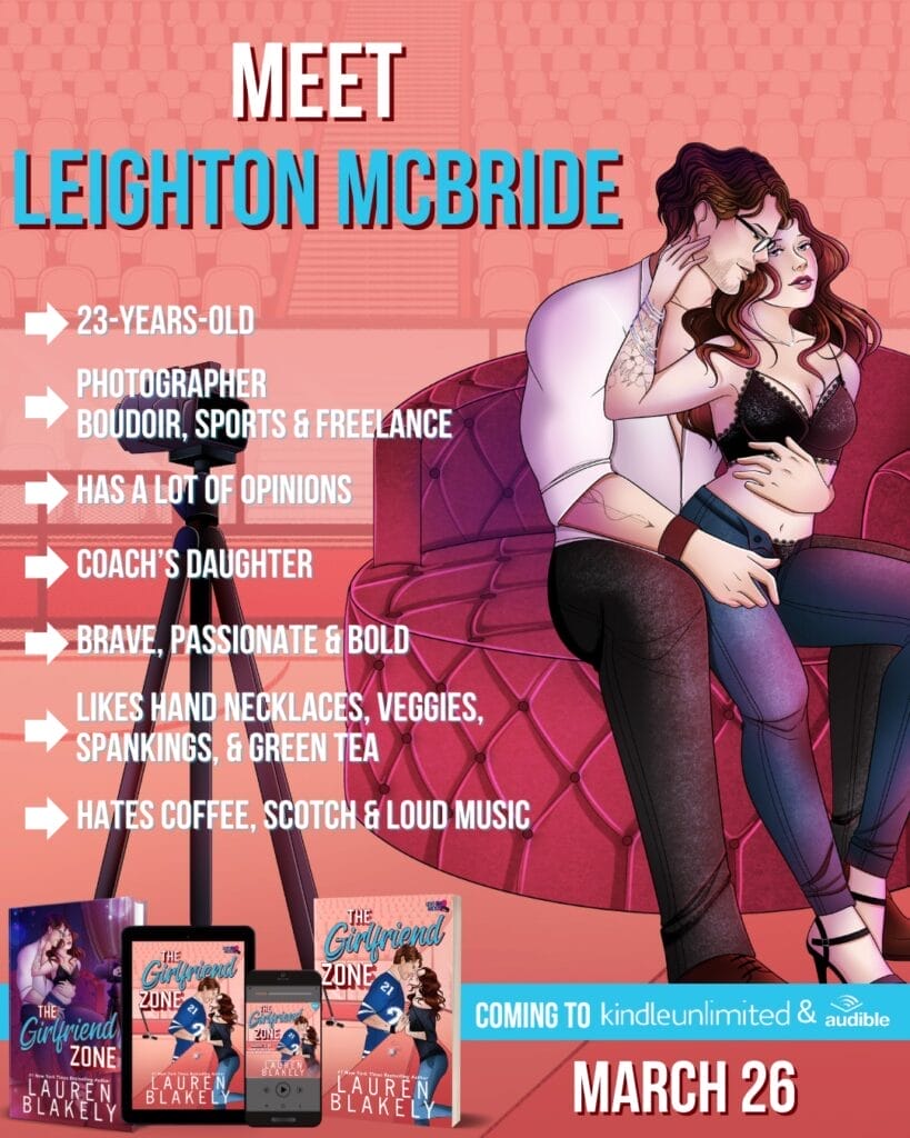 The Girlfriend Zone by Lauren Blakely Character Card Leighton McBride