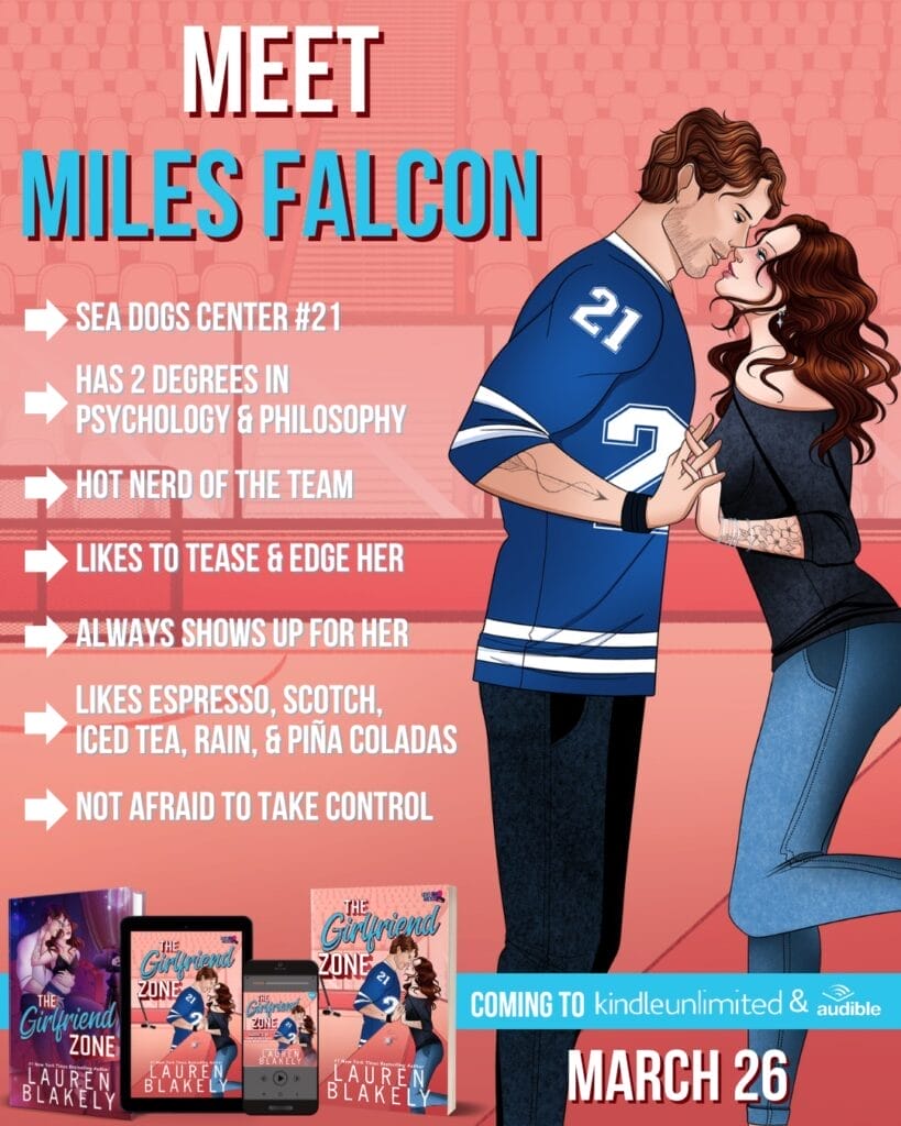 The Girlfriend Zone by Lauren Blakely Character Card Miles Falcon