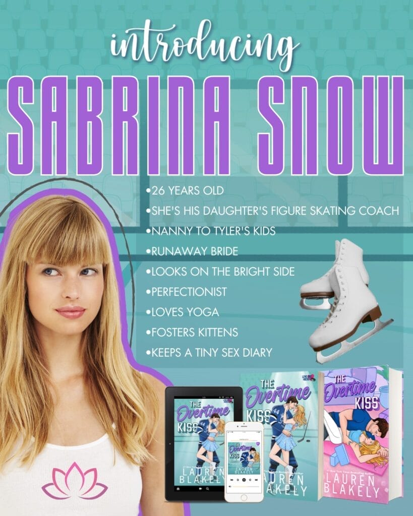 The Overtime Kiss by Lauren Blakely Character Card Sabrina Snow