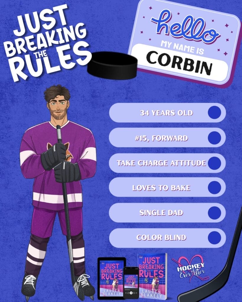 Just Breaking the Rules by Lauren Blakely Character Card Corbin